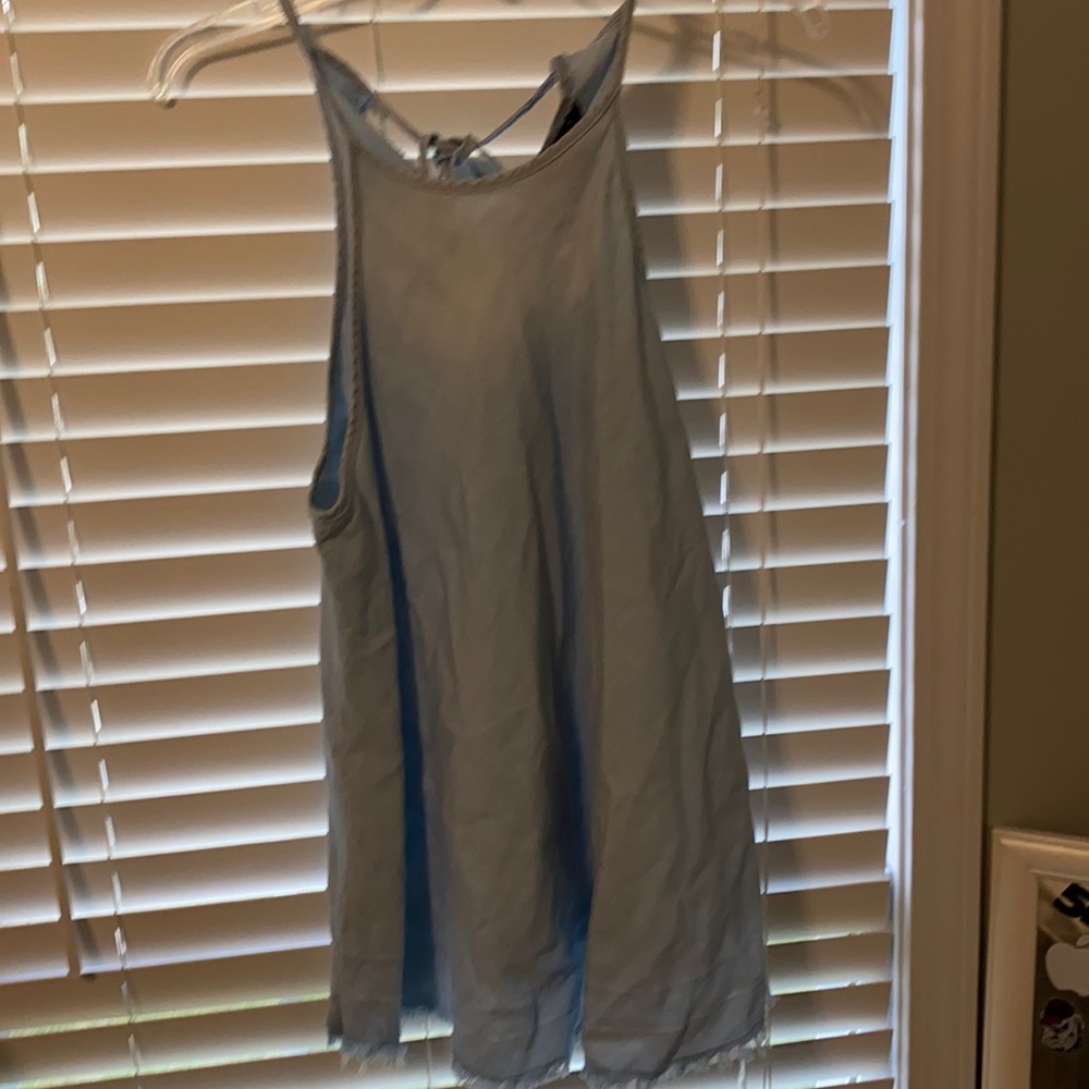 Denim a-line tank top
